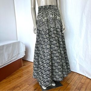 Handmade one-of-a-kind African motive, print cotton, Maxi skirt